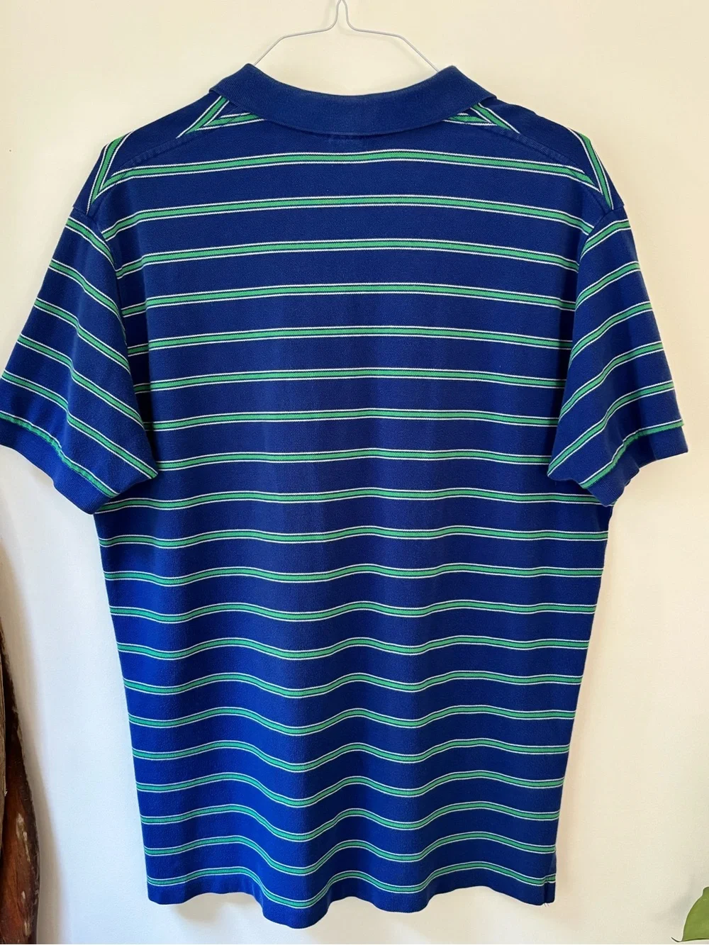 Polo Ralph Lauren XL Blue Green Striped 100% Cotton Polo Shirt